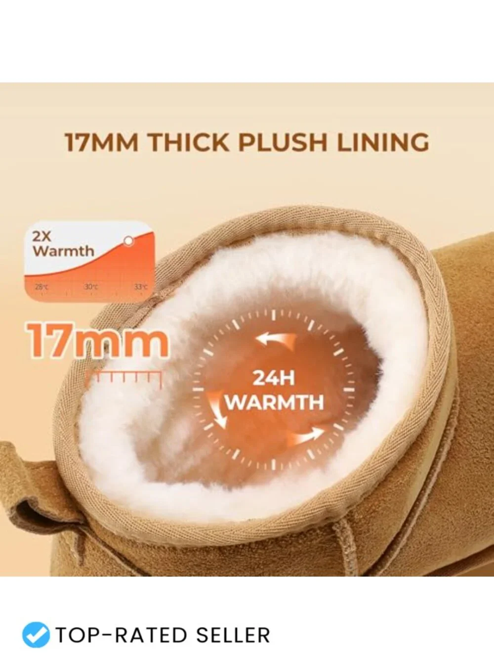 Women's Platform Snow Boots Suede Faux Fur Lining Memory Foam Comfort Winter